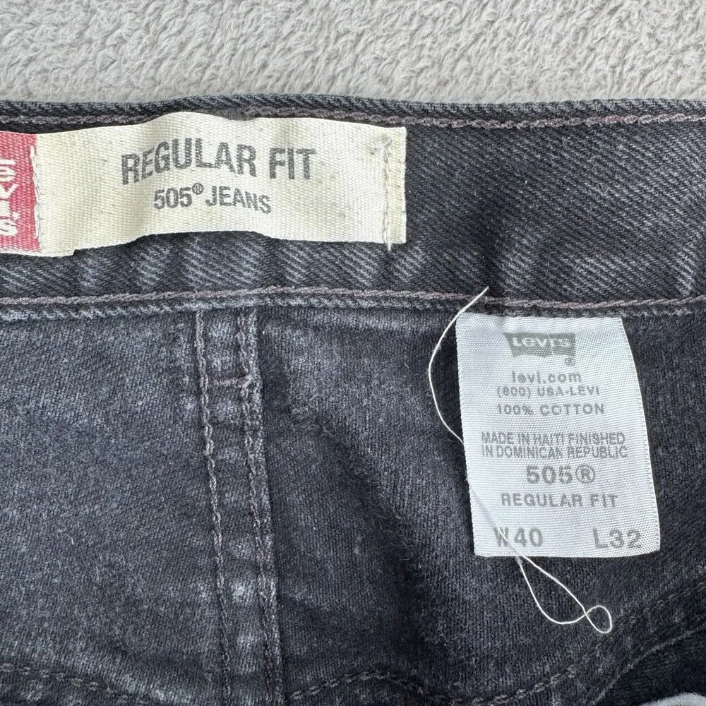 Levi's 505 Regular Fit Jeans Mens 40x32 Blue Denim Cotton Medium Wash Straight